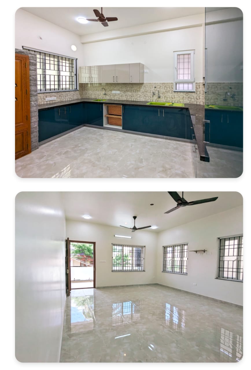 Teal & White Modular Kitchen